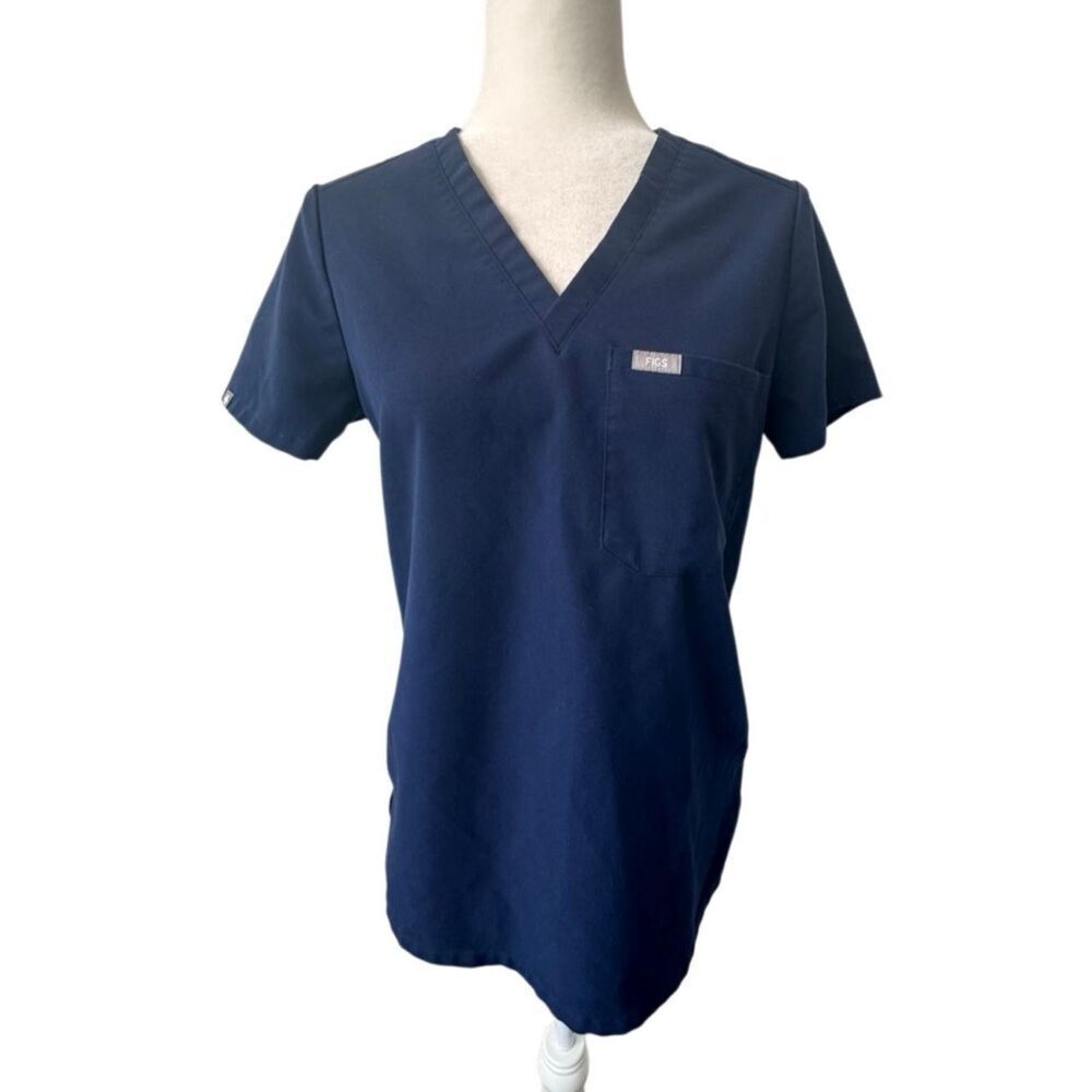 Figs Technical Collection Short Sleeve Top V Neck Scrub Pocket SZ XS